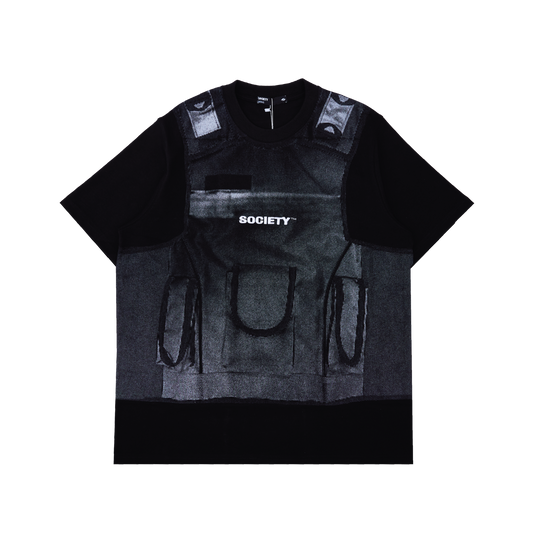 Society | Black PDRM Vest Trompe l'_il T-Shirt