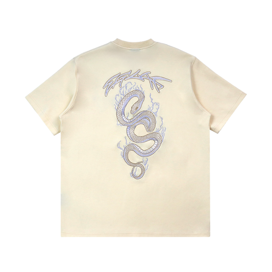 EGLAF | Flaming Serpent Tee Cream White