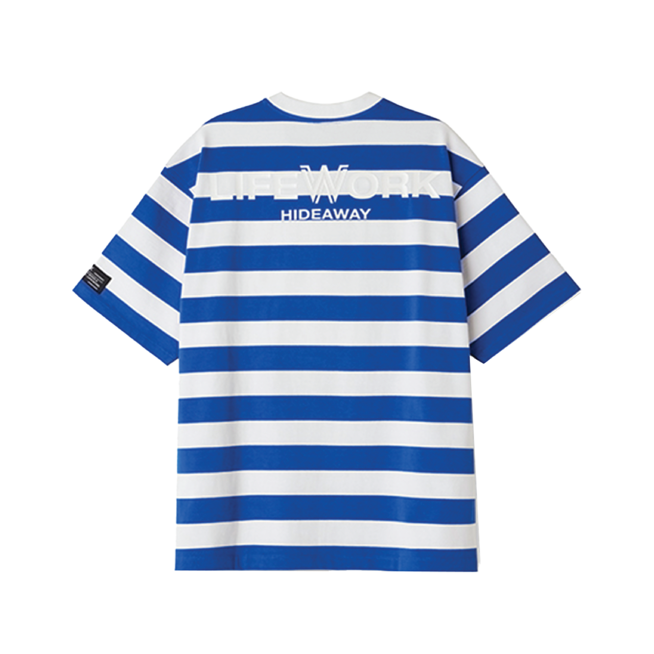 LifeWork | White Logo Stripe S/S T-Shirt Blue