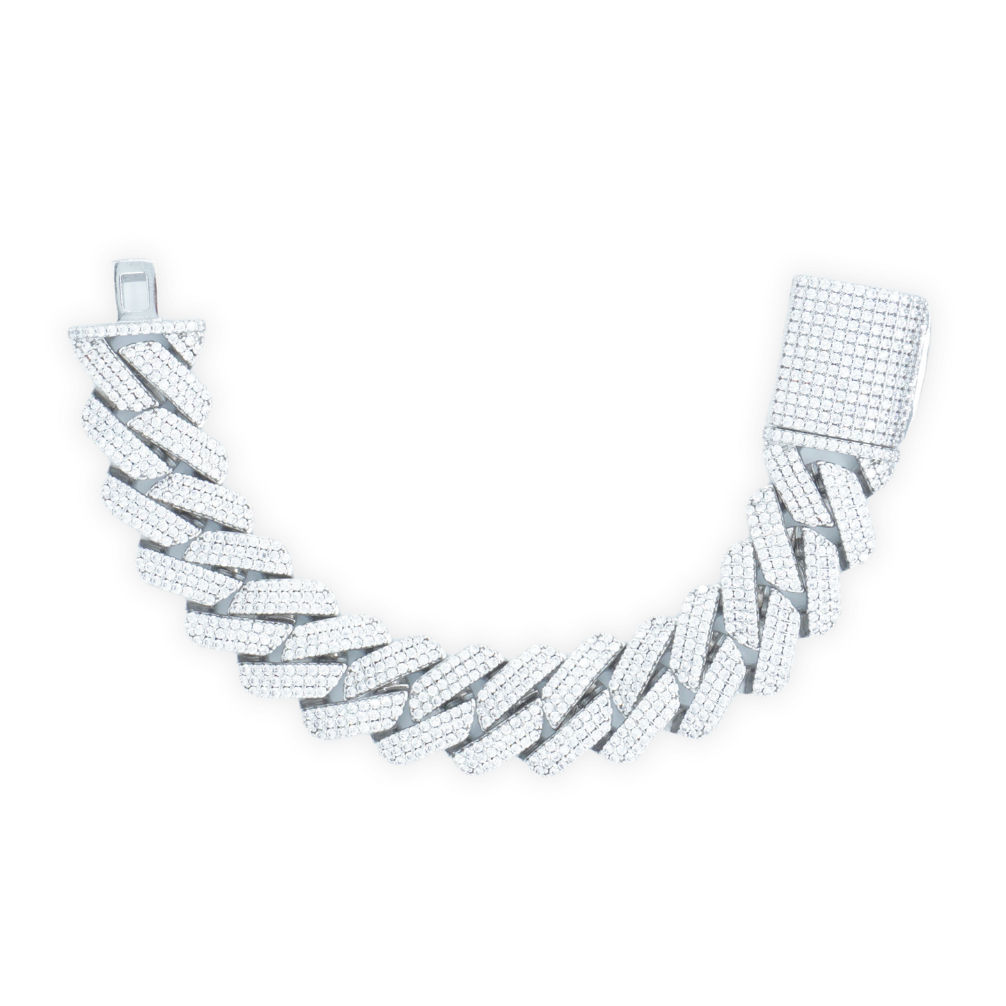 ZeroDegrees | 20mm prong Cuban Link Bracelet (White Gold)