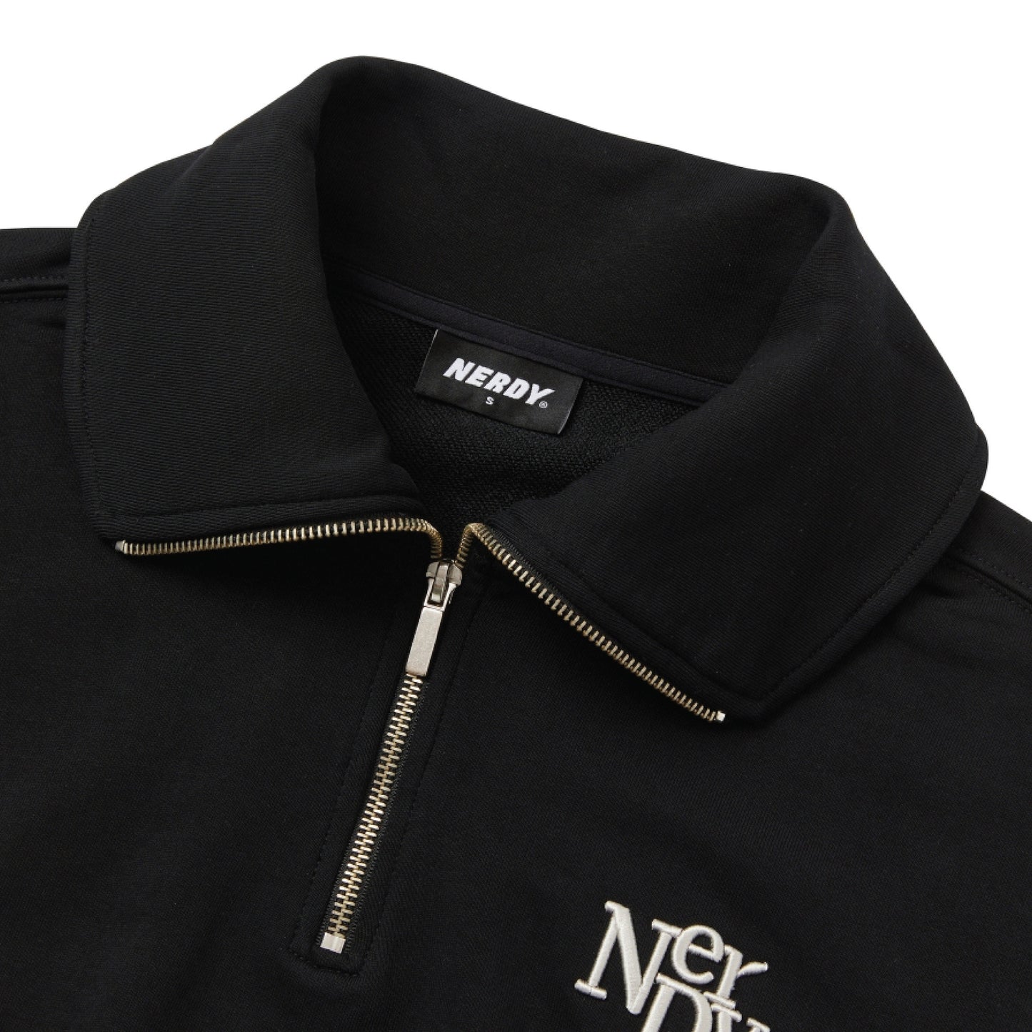 Nerdy | W'S Cropped Half Zip-Up Sweatshirt Black