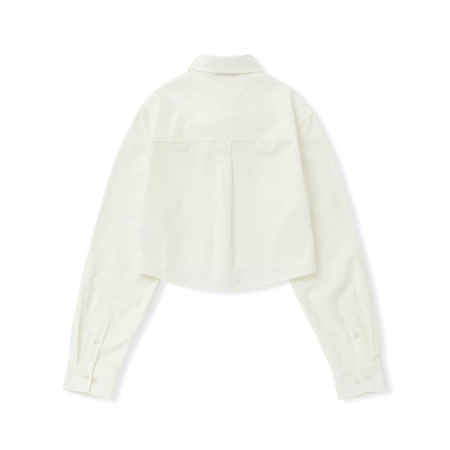 Nerdy |  Embroidery Logo Cropped Shirt Ivory