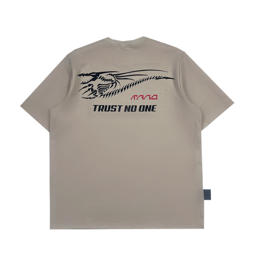 TRUST NO ONE | Raised Dragon Modern Craft Tee Khaki