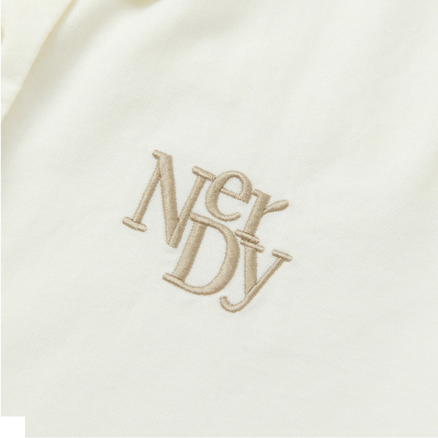 Nerdy |  Embroidery Logo Cropped Shirt Ivory