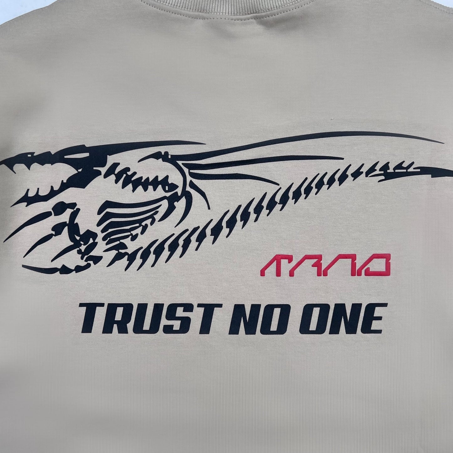 TRUST NO ONE | Raised Dragon Modern Craft Tee Khaki