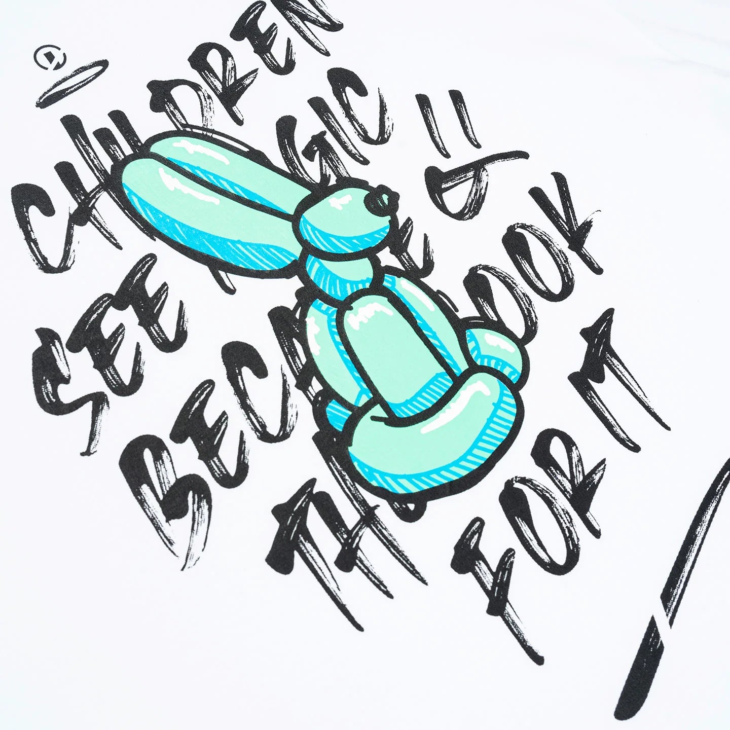 DR MISTER | "Children See Magic" Balloon Bunny Oversized Tee (White)