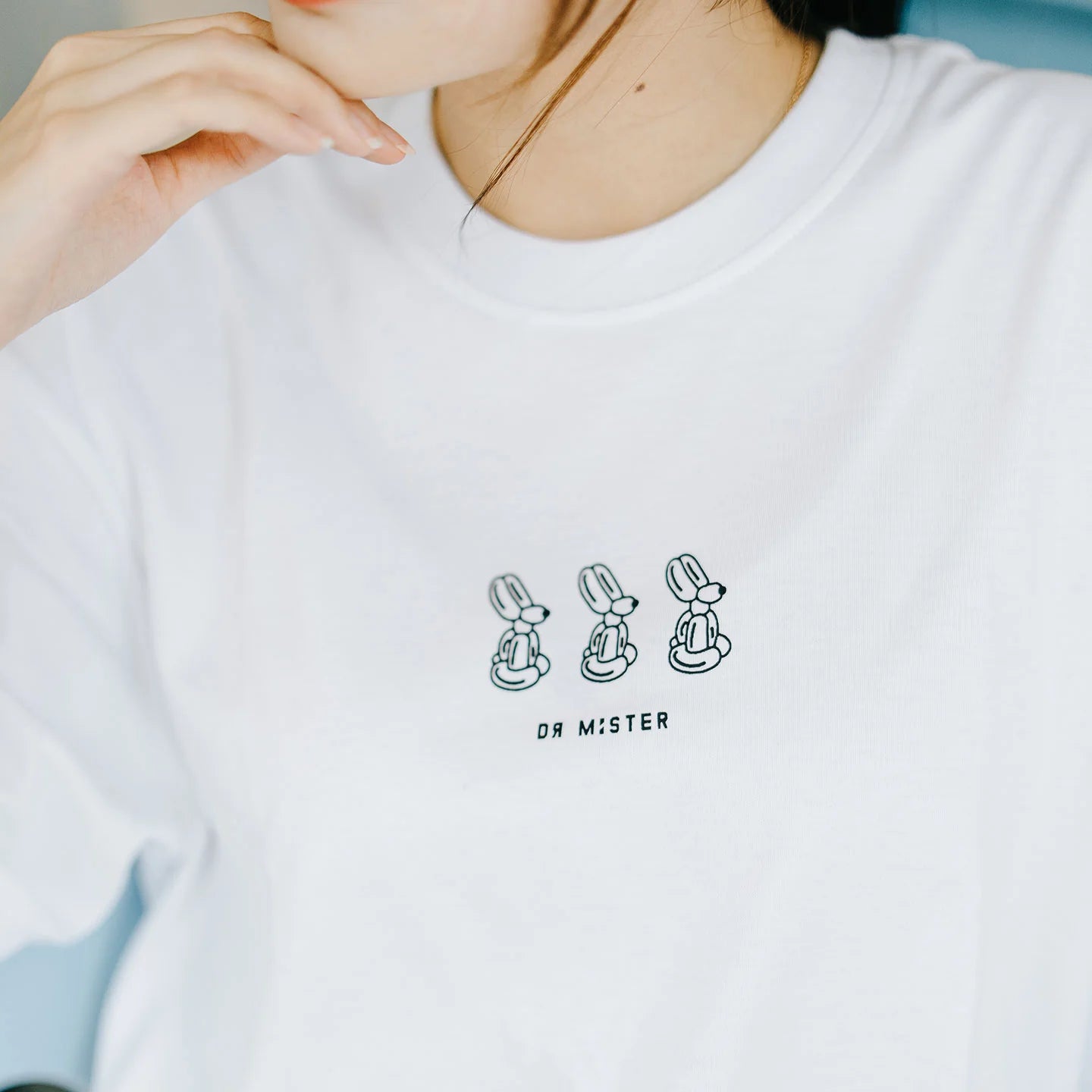 DR MISTER | "Children See Magic" Balloon Bunny Oversized Tee (White)