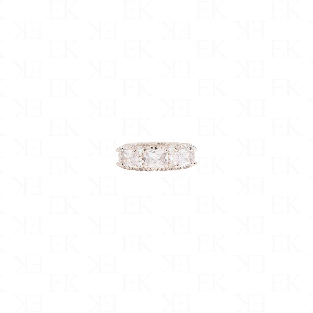 EK | White Gem Ring Silver