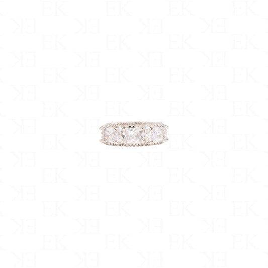 EK | White Gem Ring Silver