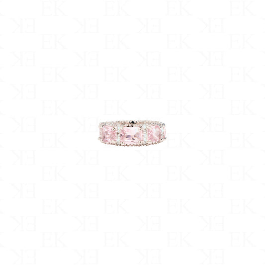 EK | Pink Gem Ring Silver