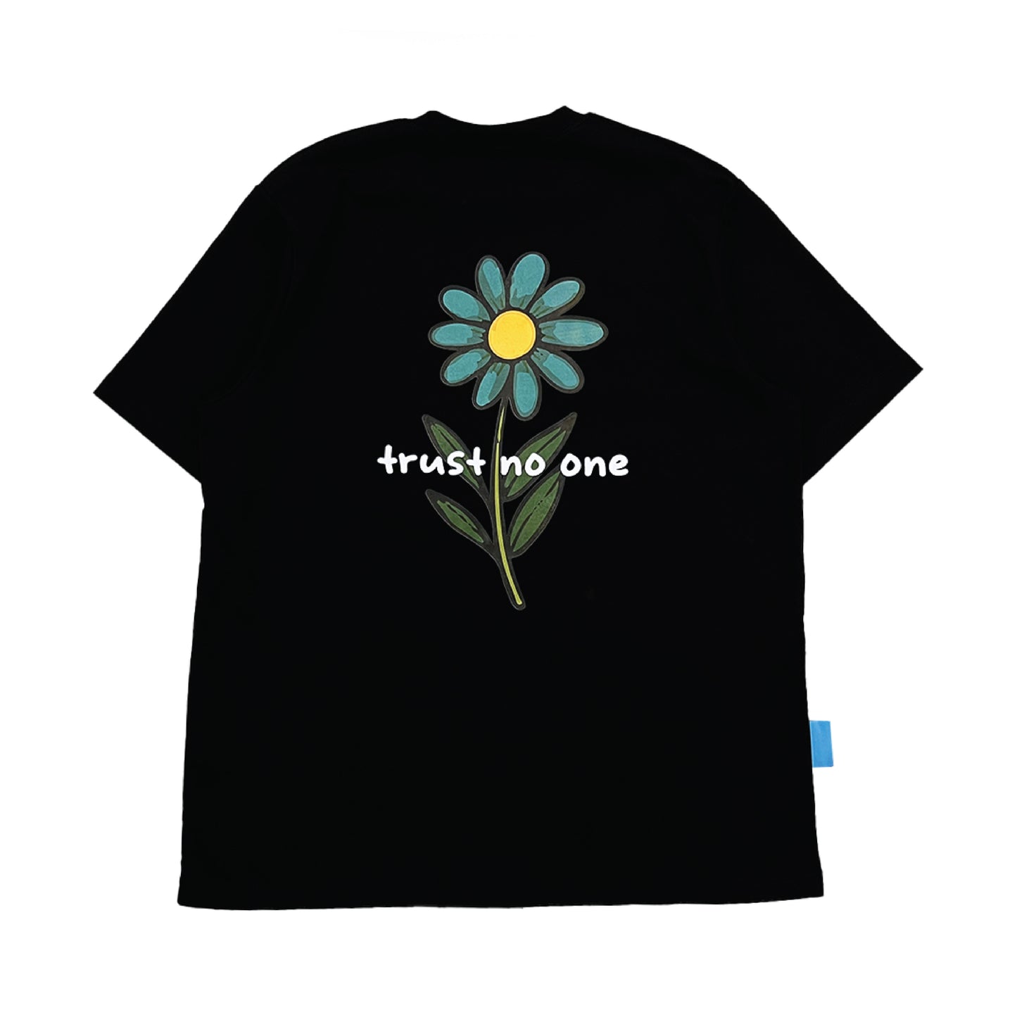 TRUST NO ONE | Flourish Tee Black