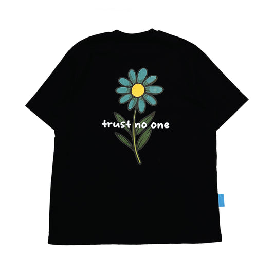 TRUST NO ONE | Flourish Tee Black