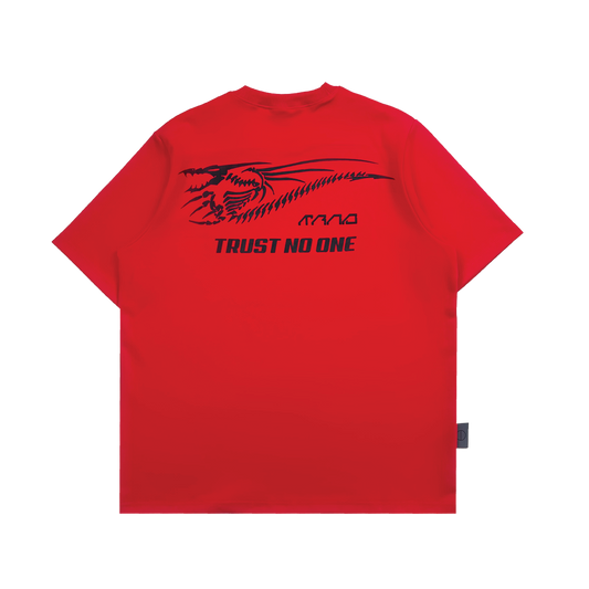 TRUST NO ONE | Raised Dragon Modern Craft Tee Red