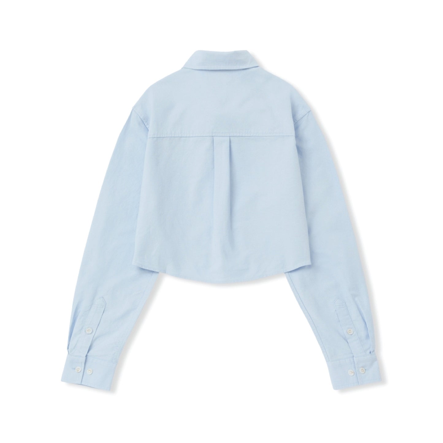 Nerdy |  Embroidery Logo Cropped Shirt Sky Blue