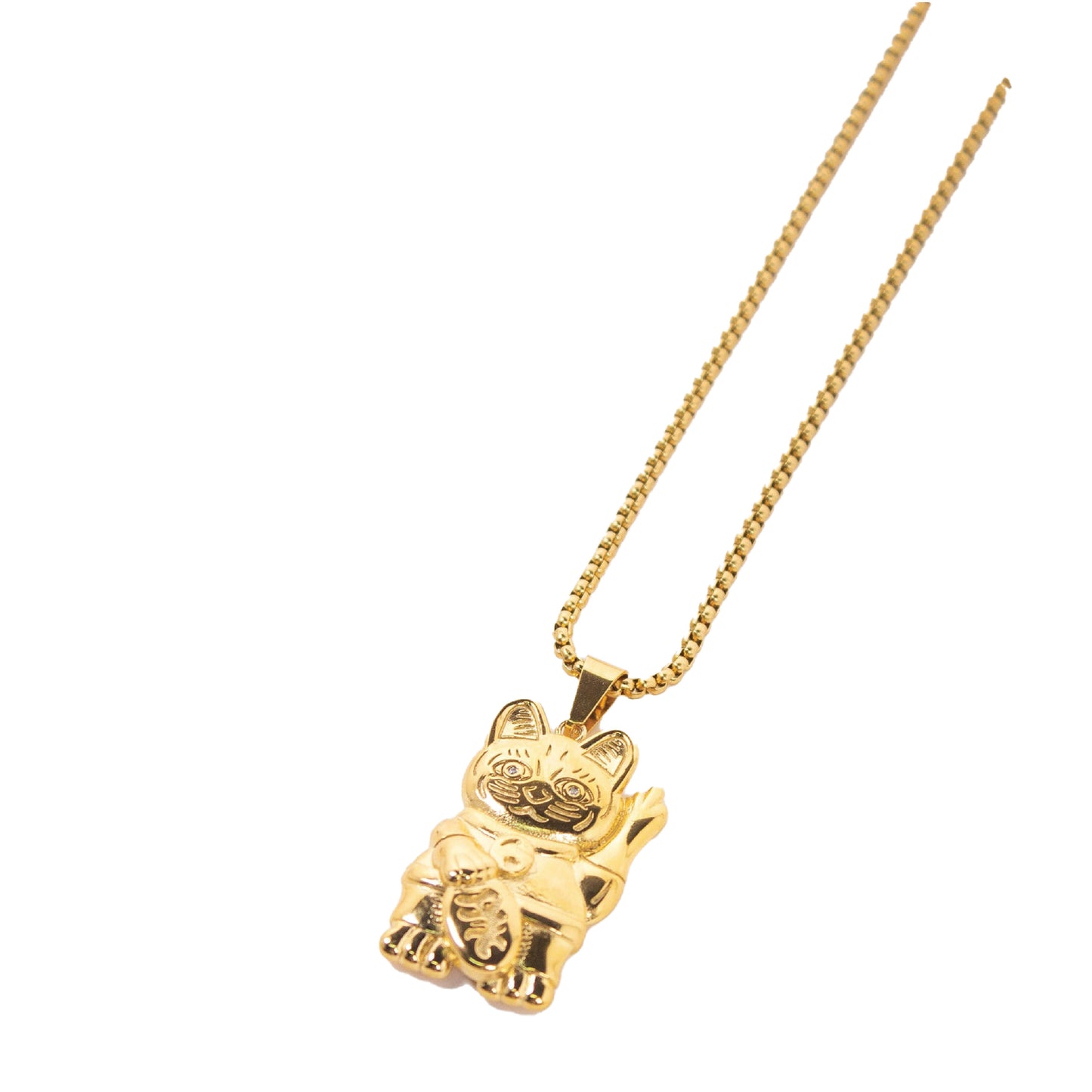 Lucky Cat Necklace Gold